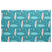 Mid Century Pink Catamaran - Blue Background Stof (Fat Quarter)