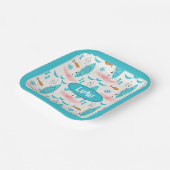 Mid Century Pink Catamaran Papieren Bordje (Gebogen)