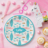 Mid Century Pink Catamaran Papieren Bordje (Feest)