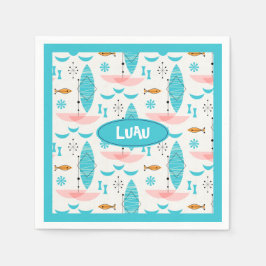 Mid Century Pink Catamaran Servet