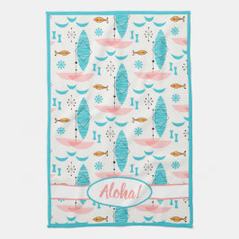 Mid Century Pink Catamaran Theedoek