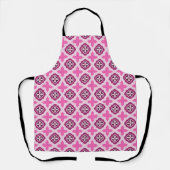 Mid-Century Pink Quatrafoil Apron Schort (Voorkant)
