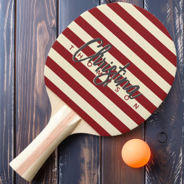 Mid-Century Polo Diep Kranberry Geschilderde Naam Tafeltennisbatje