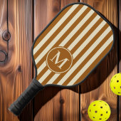 Mid-Century Polo Striping Burnt Sand Monogram Pickleball Paddle