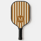 Mid-Century Polo Striping Burnt Sand Monogram Pickleball Paddle (Achterkant)