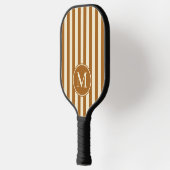 Mid-Century Polo Striping Burnt Sand Monogram Pickleball Paddle (Links)