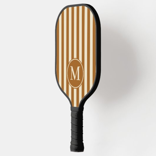 Mid-Century Polo Striping Burnt Sand Monogram Pickleball Paddle (Links)