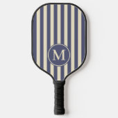 Mid-Century Polo Striping Lavendel Breeze Monogram Pickleball Paddle (Voorkant)