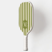 Mid-Century Polo Striping Willow Groen Monogram Pickleball Paddle (Links)