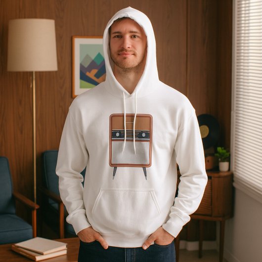 Mid Century  Radio Retro Muziekliefhebber Hoodie