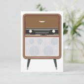 Mid Century  Radio Retro Muziekliefhebber Kaart (Staand voorkant)
