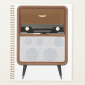 Mid Century  Radio Retro Muziekliefhebber Planner (Voorkant)