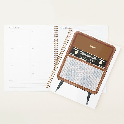 Mid Century  Radio Retro Muziekliefhebber Planner