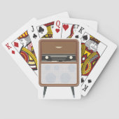 Mid Century Radio Retro Muziekliefhebber Pokerkaarten (Achterkant)