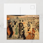 Mid Century Retro 40s Halloween Martini Feest Briefkaart (Voorkant / Achterkant)