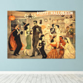 Mid Century Retro 40s Halloween Martini Feest Canvas Afdruk (Insitu (Houten vloer))