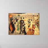 Mid Century Retro 40s Halloween Martini Feest Canvas Afdruk (Voorkant)