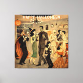 Mid Century Retro 40s Halloween Martini Feest Canvas Afdruk (Voorkant)