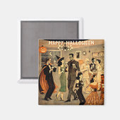Mid Century Retro 40s Halloween Martini Feest Magneet (Voorkant / Achterkant)