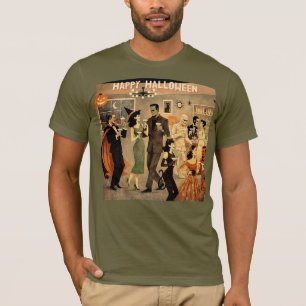 Mid Century Retro 40s Halloween Martini Feest T-shirt