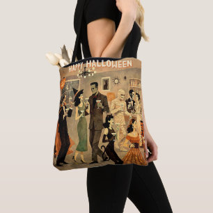 Mid Century Retro 40s Halloween Martini Feest Tote Bag