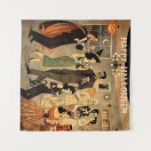 Mid Century Retro 40s Halloween Martini Feest Wandkleed (Voorkant (horizontaal))