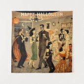 Mid Century Retro 40s Halloween Martini Feest Wandkleed (Voorkant)