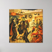 Mid Century Retro 50s Halloween Martini Feest Canvas Afdruk (Voorkant)