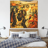 Mid Century Retro 50s Halloween Martini Feest Canvas Afdruk (Insitu (Slaapkamer))