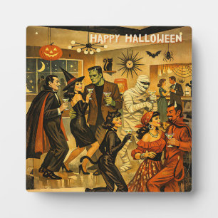 Mid Century Retro 50s Halloween Martini Feest Fotoplaat