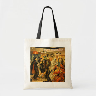 Mid Century Retro 50s Halloween Martini Feest Tote Bag