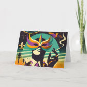 Mid Century Retro 60s Mardi Gras Het Roken Man Kaart (Voorkant)