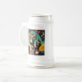 Mid Century Retro 60s Mardi Gras The Smoking Man Bierpul (Voorkant links)