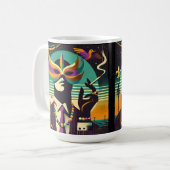 Mid Century Retro 60s Mardi Gras The Smoking Man Koffiemok (Voorkant links)