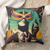 Mid Century Retro 60s Mardi Gras The Smoking Man Kussen (Deken)