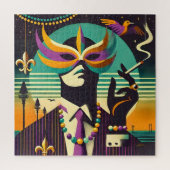 Mid Century Retro 60s Mardi Gras The Smoking Man Legpuzzel (Verticaal)