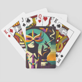 Mid Century Retro 60s Mardi Gras The Smoking Man Pokerkaarten