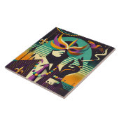 Mid Century Retro 60s Mardi Gras The Smoking Man Tegeltje (Zijkant)