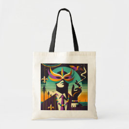 Mid Century Retro 60s Mardi Gras The Smoking Man Tote Bag