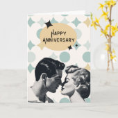 Mid-Century Retro Anniversary Greeting Card Kaart (Gele Bloem)
