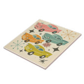Mid-Century Retro Cars Atomic Starburst  Tegeltje (Zijkant)