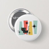 Mid Century Retro Cat Ronde Button 5,7 Cm (Voorkant /achterkant)