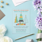 Mid-Century Retro Christmas Trees Acryl Uitnodigingen (Insitu (Huwelijk))