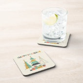 Mid-Century Retro Christmas Trees Bier Onderzetter (Rechterzijde)