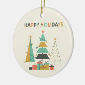 Mid-Century Retro Christmas Trees Keramisch Ornament (Links)