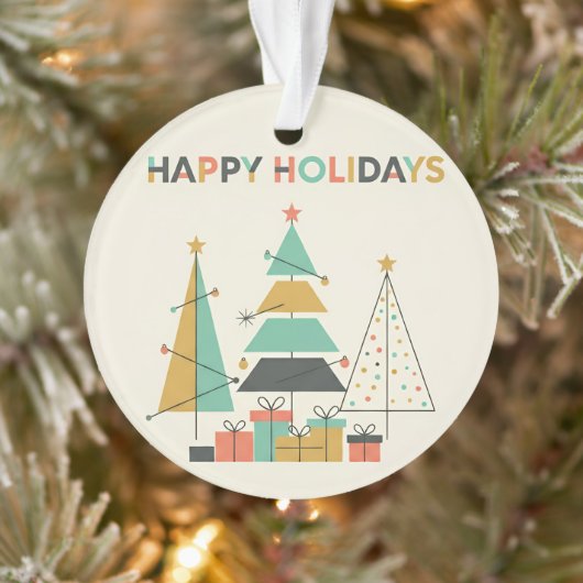 Mid-Century Retro Christmas Trees Ornament (Boom)