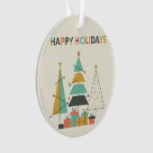Mid-Century Retro Christmas Trees Ornament (voorkant)