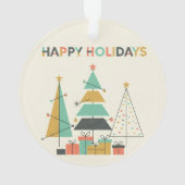 Mid-Century Retro Christmas Trees Ornament (achterkant)