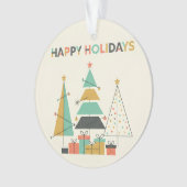 Mid-Century Retro Christmas Trees Ornament (voorkant)