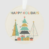 Mid-Century Retro Christmas Trees Ornament (voorkant)